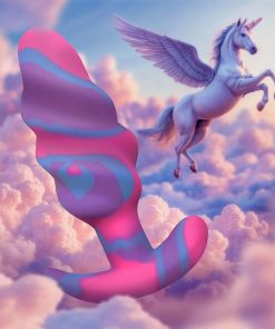 Unicorn Swirl Silicone Butt Plug - Med