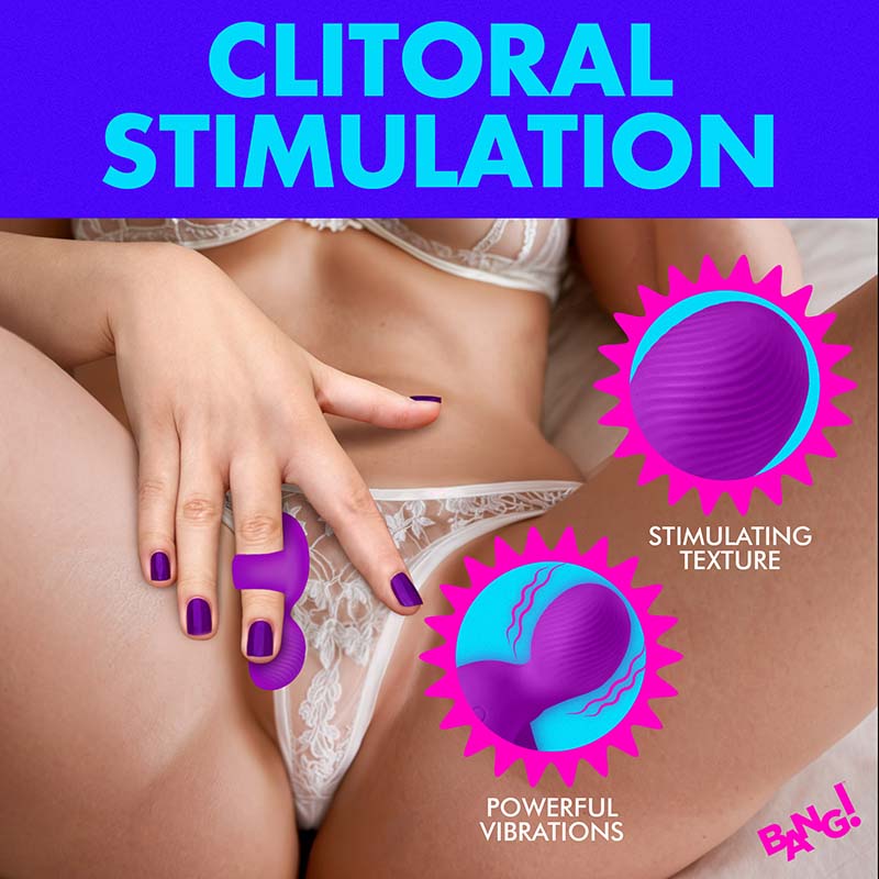 Silicone Finger Vibrator - Purple - Image 3