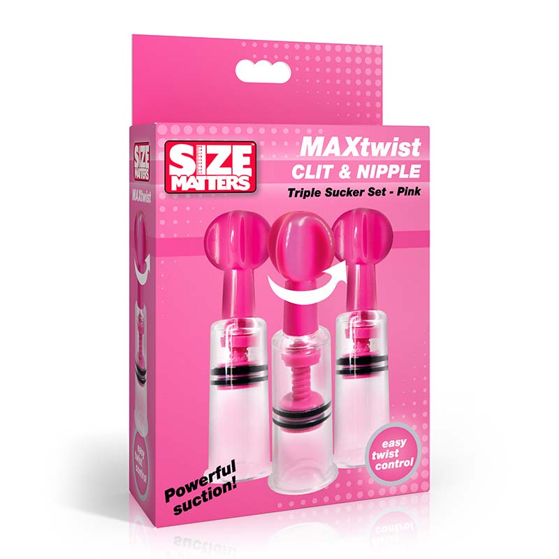 MAXtwist Clit & Nipple Triple Sucker Set - Pink - Image 6