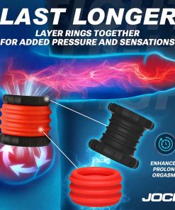 2-in-1 Silicone Cock Ring - Red