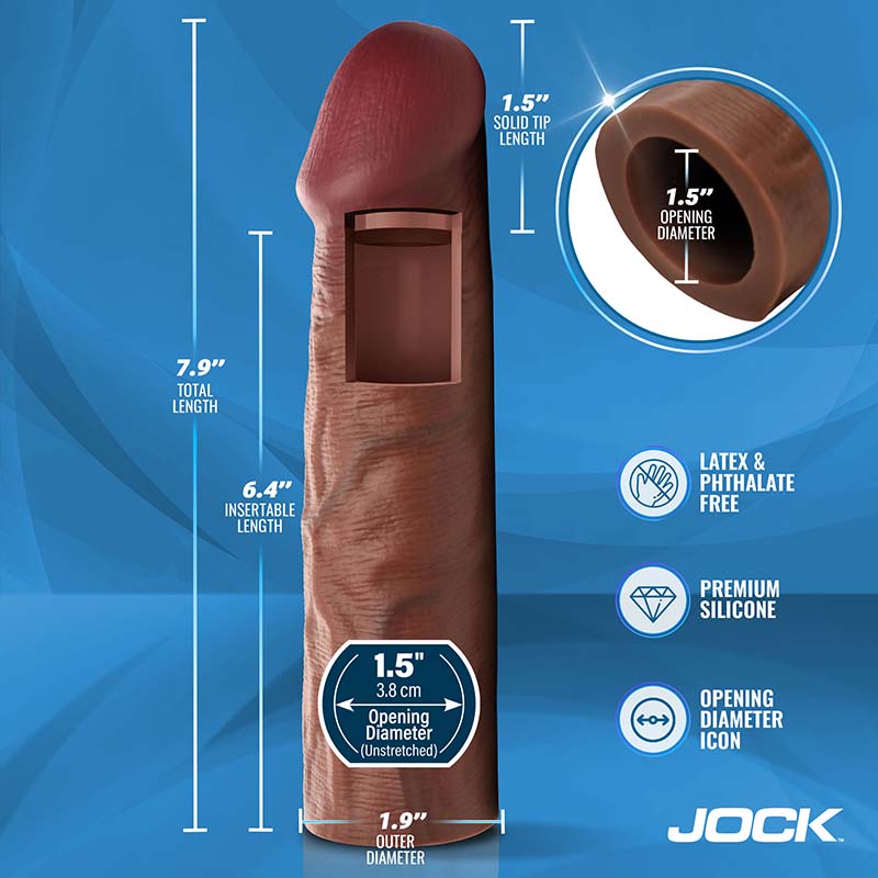 Enhancers 1.5" Silicone Penis Extension Sleeve - Dark - Image 4