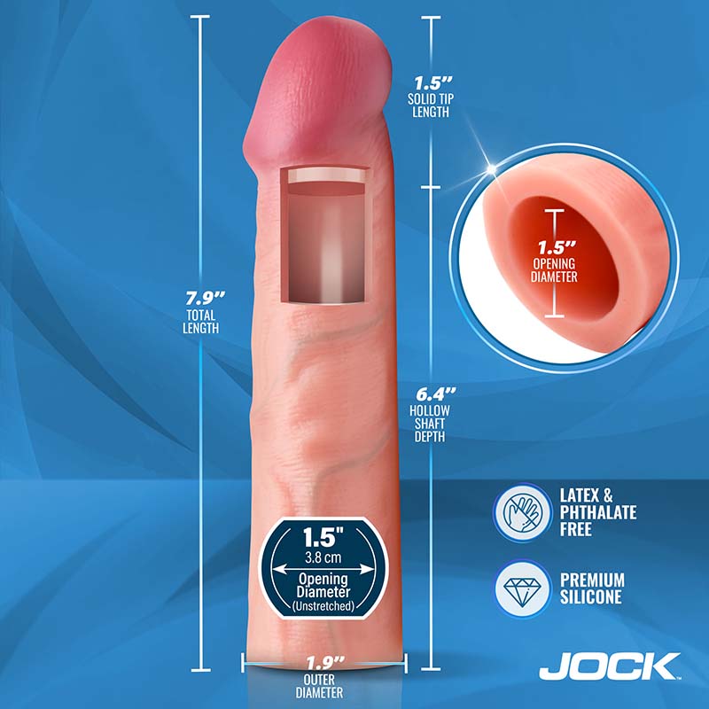 Enhancers 1.5" Silicone Penis Extension Sleeve - Light - Image 4