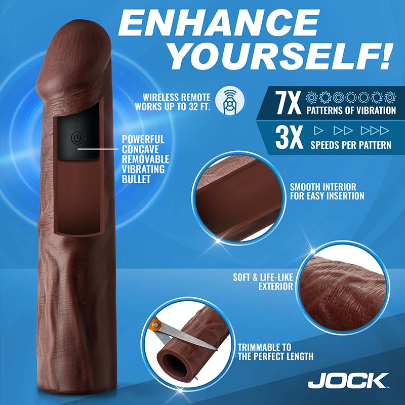 Enhancers Vibrating Penis Extension w/ Remote - Dark - Image 2