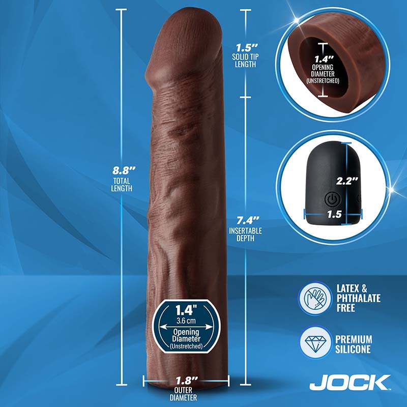 Enhancers Vibrating Penis Extension w/ Remote - Dark - Image 4