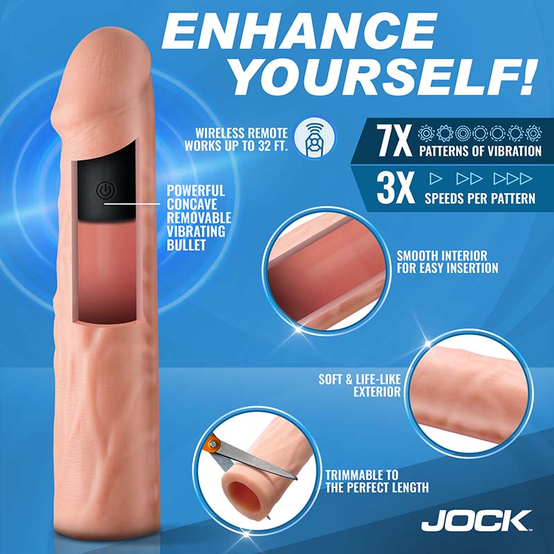 Enhancers Vibrating Penis Extension w/ Remote - Medium - Image 2