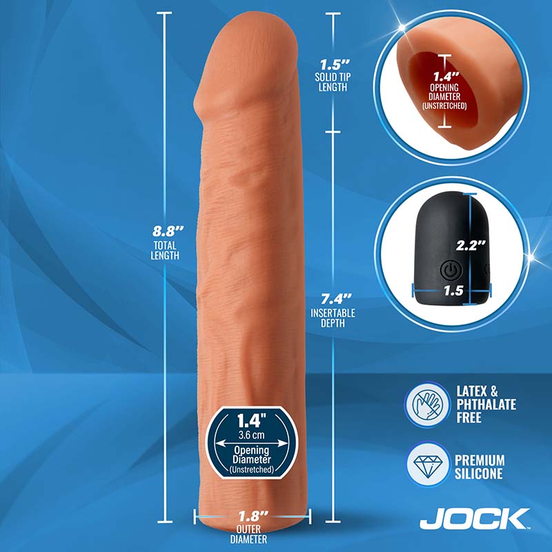 Enhancers Vibrating Penis Extension w/ Remote - Light - Image 4