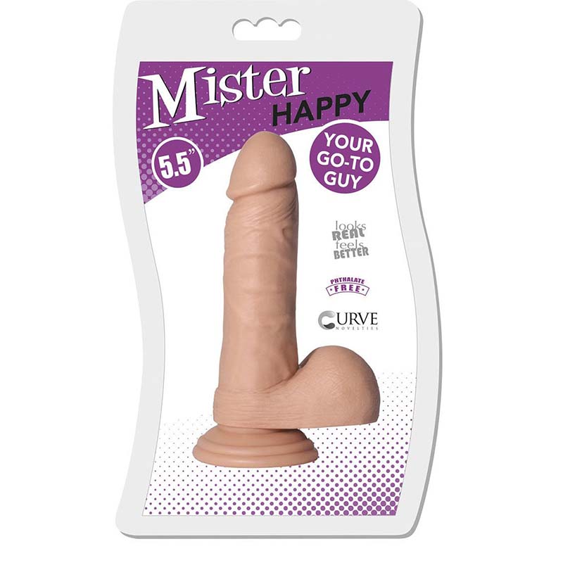 Mister Happy 5.5 Inch Dildo with Balls - Light - Image 2